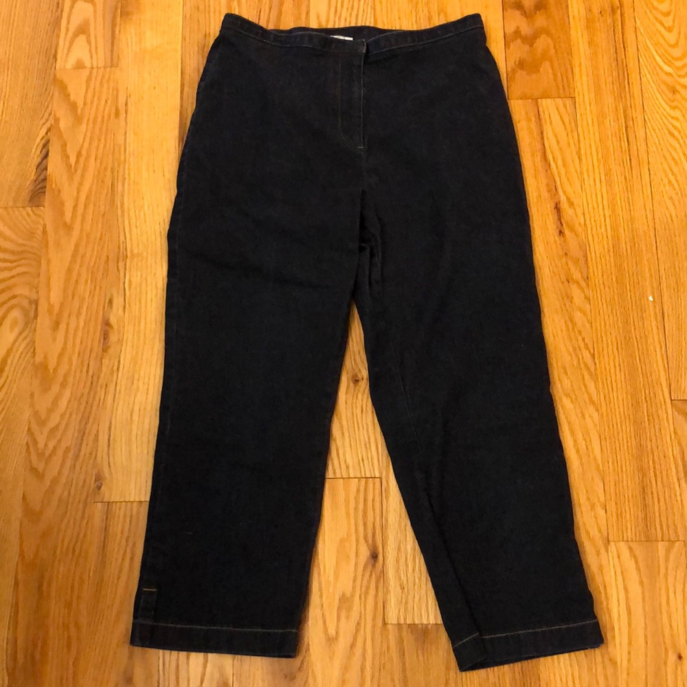 Ann Taylor Loft Stretch Denim Dark Wash Capri Pants Size 8P EUC